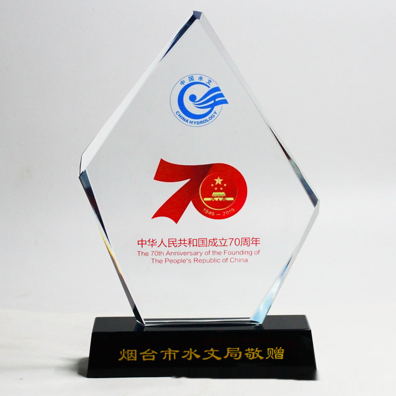 Crystal Trophy Medal Personality Licensing Authority Free Lettering Iceberg Prize Staff Award Souvenir
